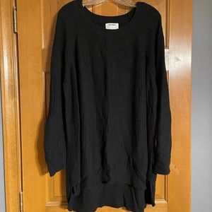 Tunic length knit sweater